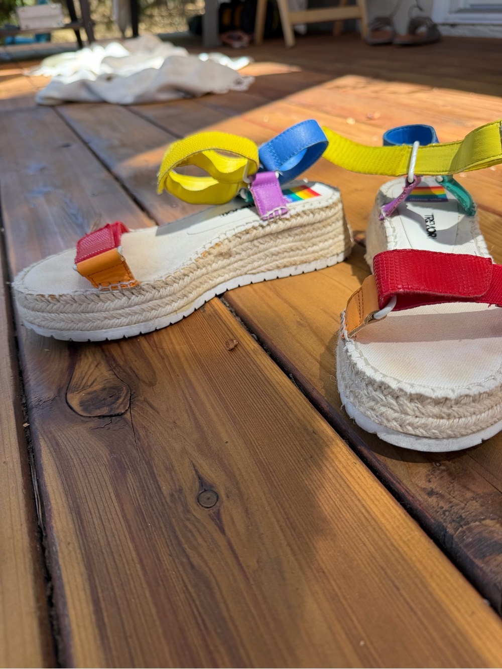 Dolce Vita x The Trevor Myra Pride Rainbow Platform Sandals Size 7